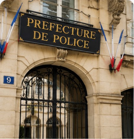 Entrée de la préfecture de police à Paris