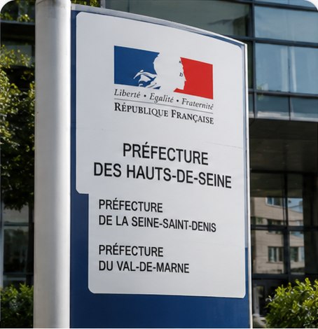 Panneau de préfectures en petite couronne francilienne