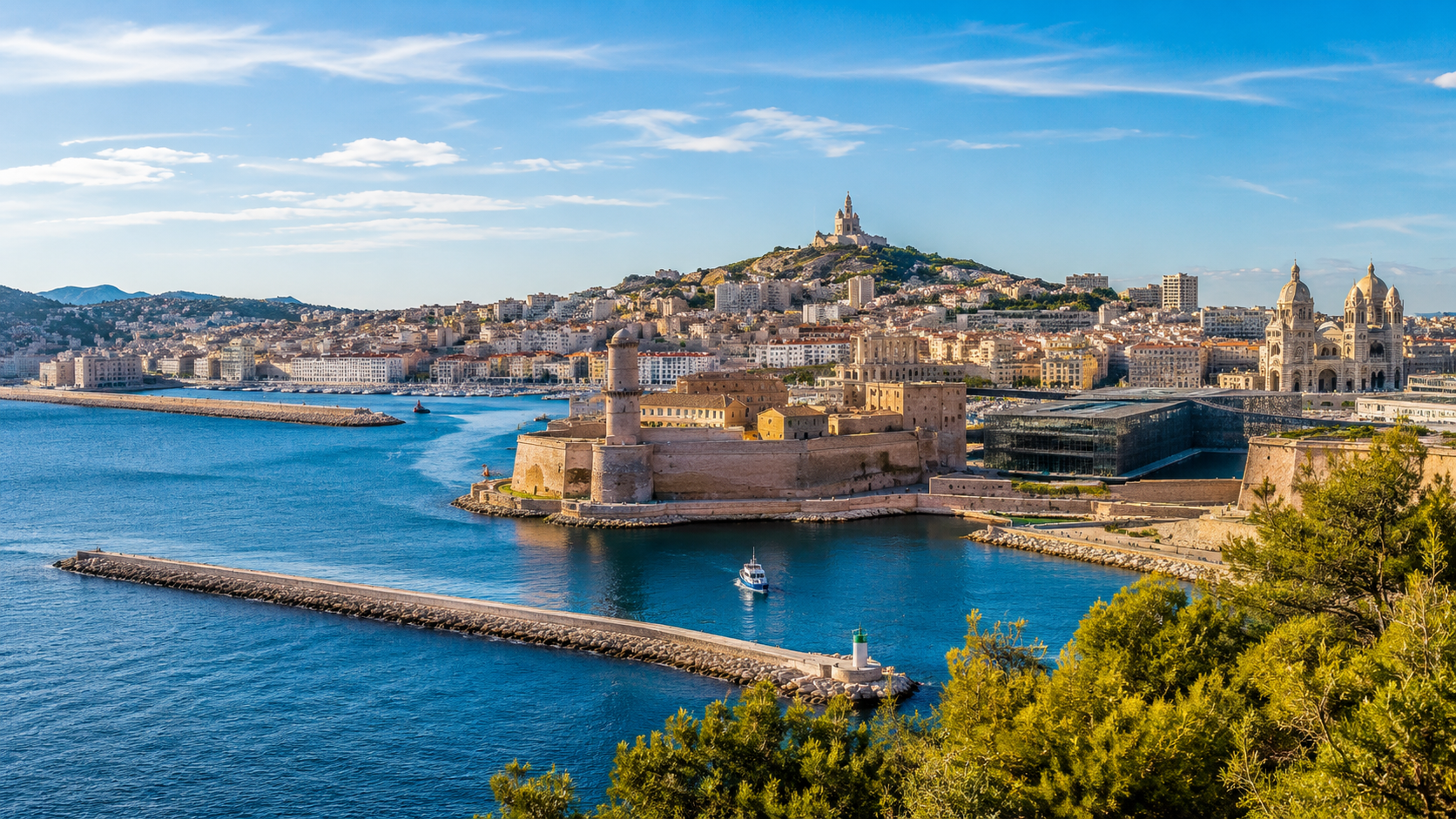 Vue de Marseille et du Vieux-Port pour la zone Provence